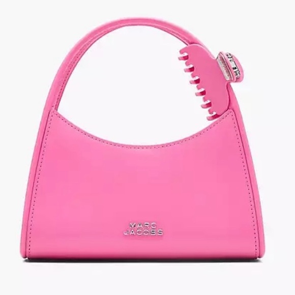 NWT Marc Jacobs The Glam Claw Clip Crossbody Pink Leather Logo Bag
